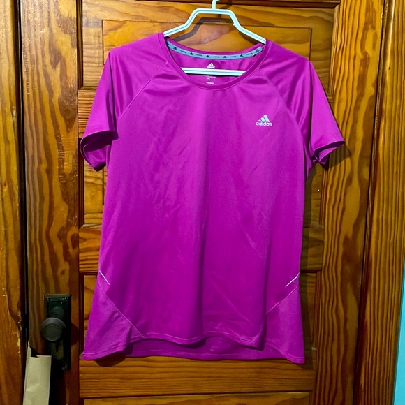adidas Tops - Adidas Pink Climalite Work Out Short Sleeve Top XL